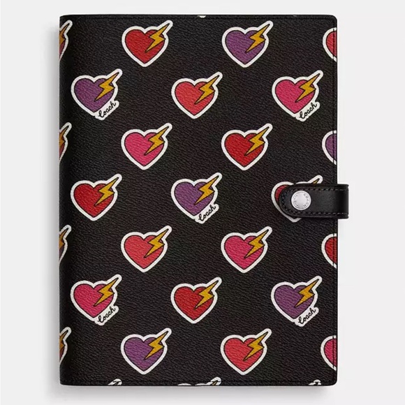 Coach Notebook With Heart Bolt Print - Picture 1 of 3